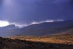 A storm rolls across the escarpment above bushmans nek on a summy summer day