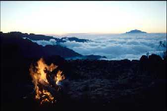some mountain zone photo of a fire in a landscape