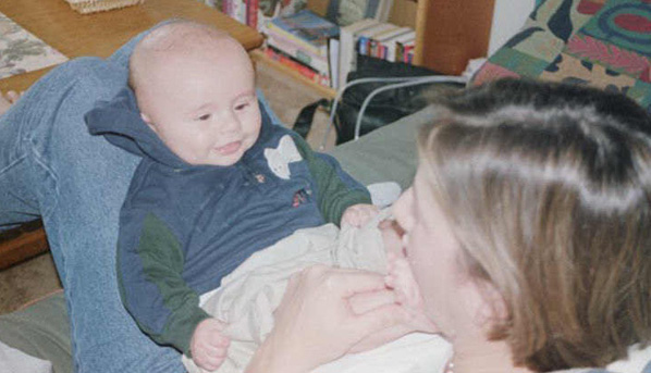 Eating his toes