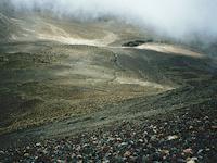 Looking Down on the Camp in South Crater
