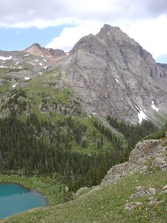 Lower Blue Lake from trail to Middle Blue Lake
