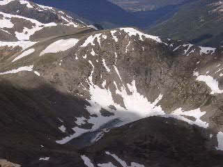 Shelf Lake in winter, from summit of Square Top Mountain