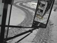 Tracks in snow.