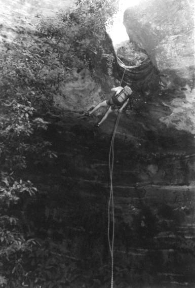 Della coming down through the hole