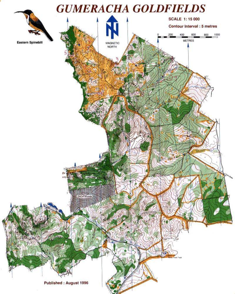 Orienteering map of Gumeracha Gold Fields