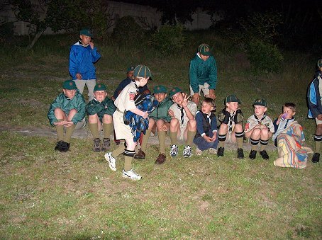 Scouts & Cubs getting ready for the camp fire