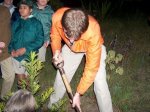 Myself (Gareth), busy planting one of the honouree trees (a Yellow Wood).