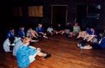 All the scouts got together & started to talk about the way in which scouting is run in their various countries.