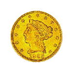 $2.50 Liberty Quarter Eagle Obverse, 1840-1907.