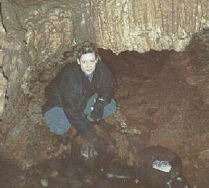 Mel exploring the cave!