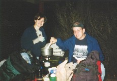 Carol and Melvin cooking