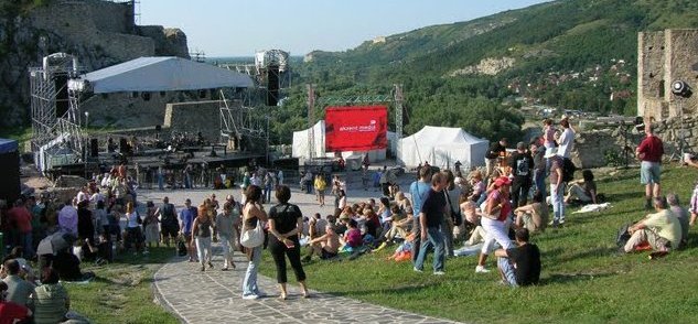 View of stage as crowds arrive for Tribute To Freedom concert - Photo courtesy of Markus Schellhorn