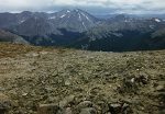 Grays and Torreys Peaks (center) and Grizzly Peak (center right) from the summit of Bard Peak