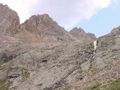 Sunlight Peak, Spire, and Waterfall