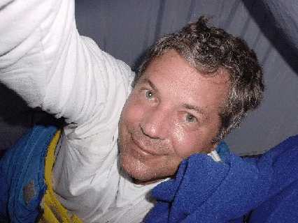 Not-So-Happy Camper Gary in Tent