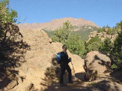 Carol on the Barr Trail on Pikes Peak
