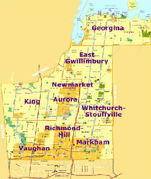 [ Detailed map of York Region ]