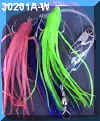 Fishing rig with fish skin, gel or streamer.