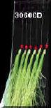 Fishing rig with fish skin, gel or streamer.