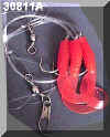 Fishing rig with fish skin, gel or streamer.
