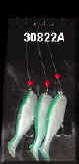 Fishing rig with fish skin, gel or streamer.
