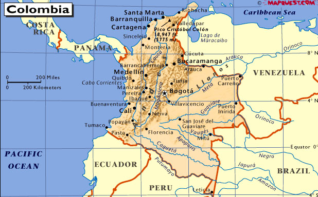 Go to Map Quest.com Colombia