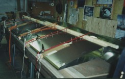 Set-Up During Nose Skin Wrapping on Right Wing