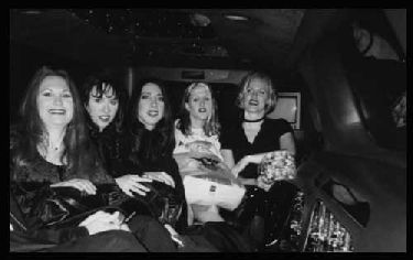 Amandas in limo on their way to play on national TV