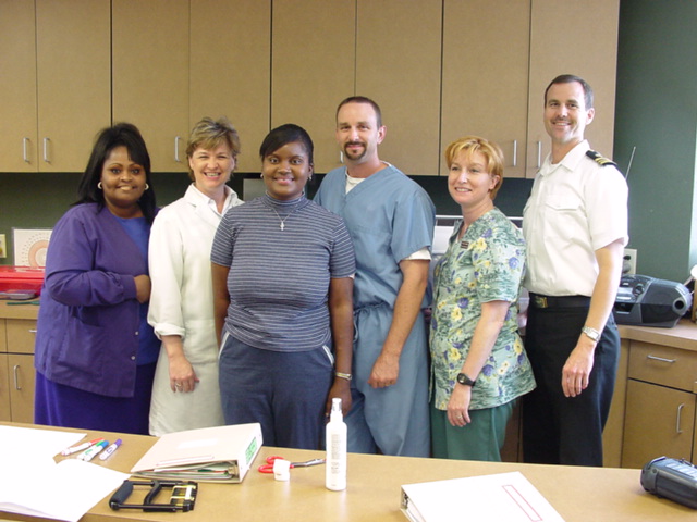 The wonderful staff of Occupational and Physical Therapy at the Summit Hospital.  I'm the third one on the left.