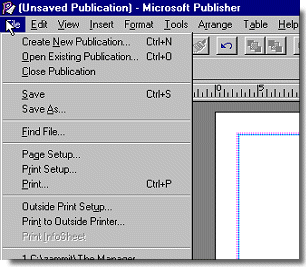 publisher menu