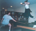 Jumping over the lunge