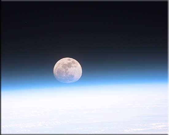 picture of the moon over the Earth