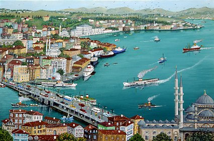 Panoromik stanbul Galata Kprs