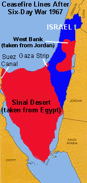 Ceasefire Lines following '67 War