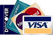 Visa, Mastercard, Amex, Discover