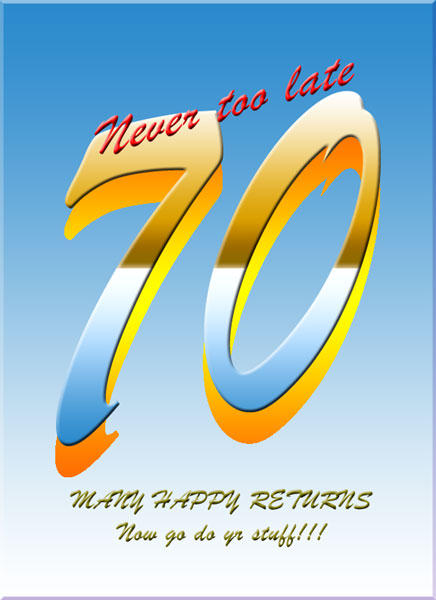 Never too late!