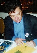 Joe signing an autograph at the Fango Weekend of Horrors in NYC, 1999.  Photo courtesy of Courtney Larkin.