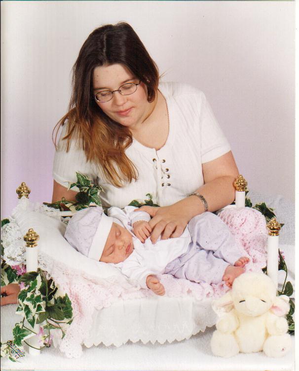 Mommy and Zoe's 1st pro pic. Zoe's 6 wks old