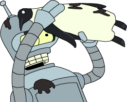 Bender salvages oil from a penguin