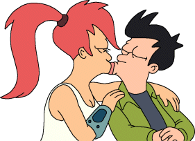 Leela-1 and Fry-1 kiss