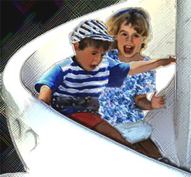 children on slide