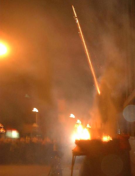 Fireworks erupt from litter - photo by artandpolitics.com