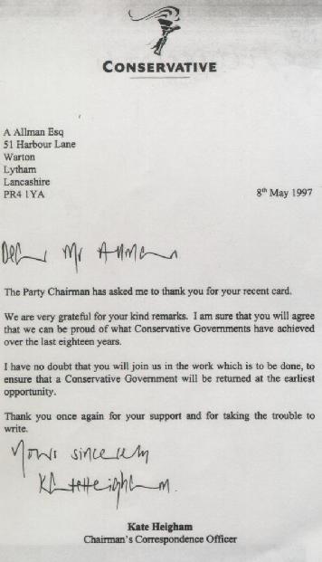 ENN's reply from Conservative Central Office
