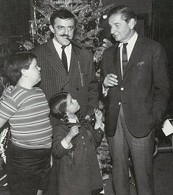 Charles Addams visits the set of The Addams Family