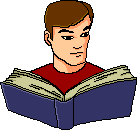 man reading book