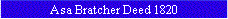 Asa Bratcher Deed 1820