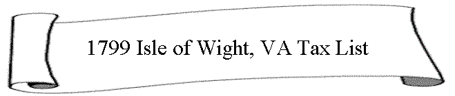 1799 Isle of Wight, VA Tax List