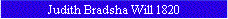 Judith Bradsha Will 1820