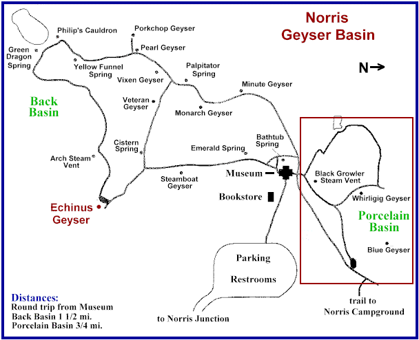 Norris Geyser Basin Map Norris Geyser Basin Map