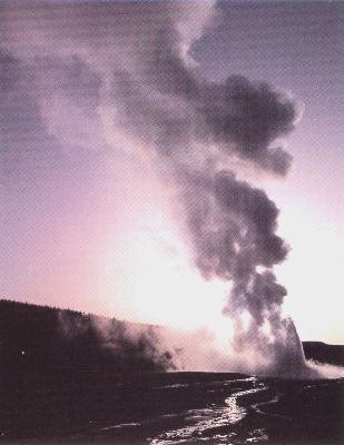 Old Faithful against the Sunrise